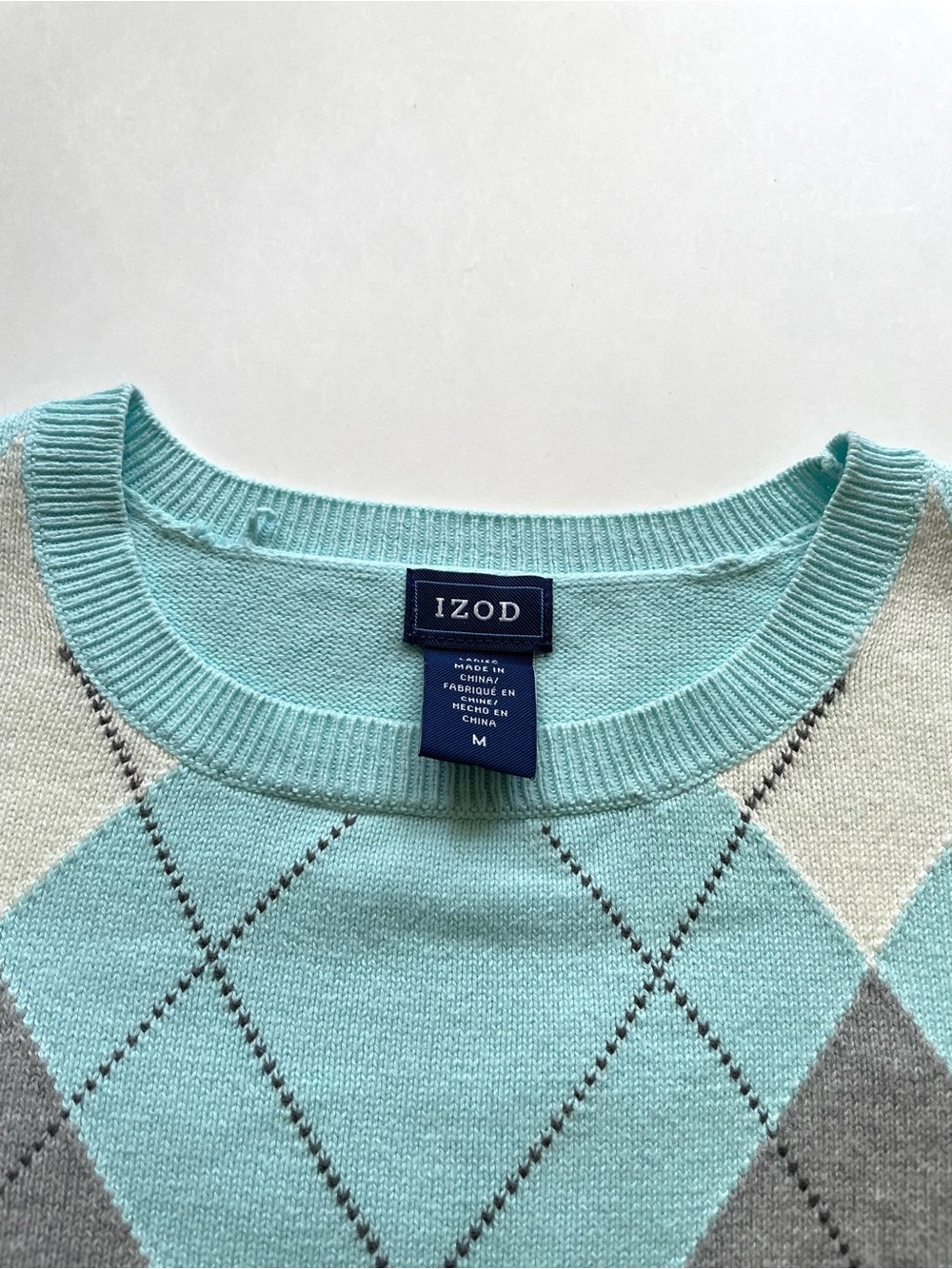 IZOD Argyle 100% Cotton Crewneck Sweater - Picture 3 of 8